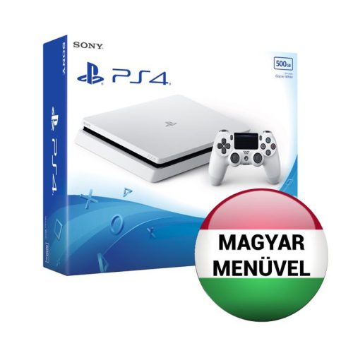 Playstation 4 (PS4) Slim 500 GB Fehér gépcsomag (használt, 6 hónap jótállás)