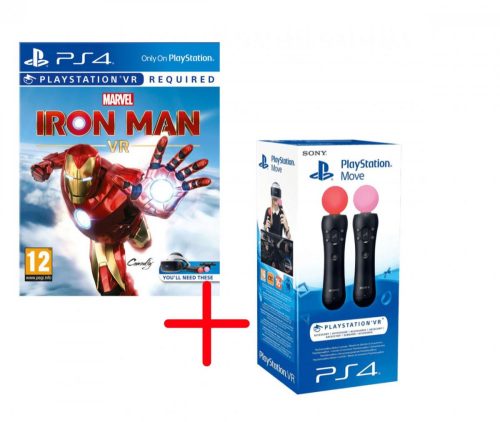 Marvels Iron Man VR PS4 + Move Twin Pack (használt, 1 hónap jótállás)