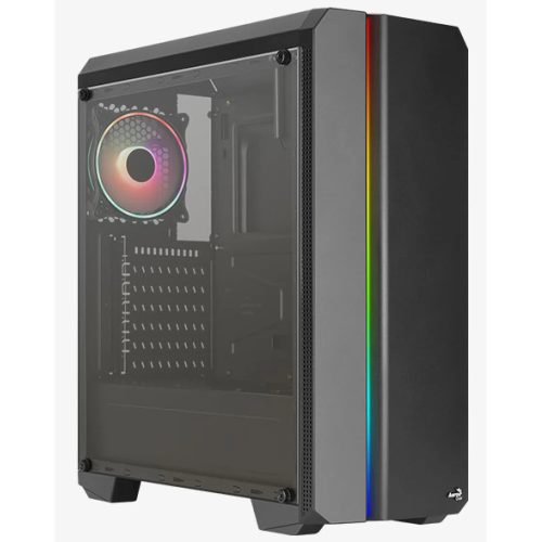 Aerocool Genesis ARGB A-BK-v2 Window Black számítógépház