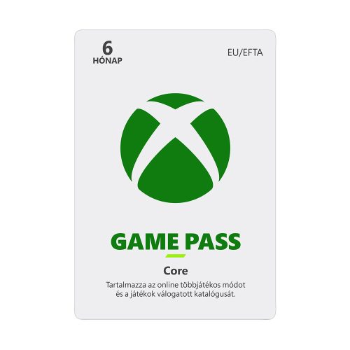 6 hónapos Xbox Game Pass Core előfizetés (Kézzel fogható kártya) S6T-00018D