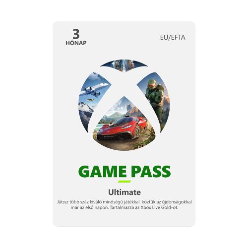 3 Hónapos Xbox Game Pass Ultimate előfizetés (kézzel fogható kártya) QHX-00006D