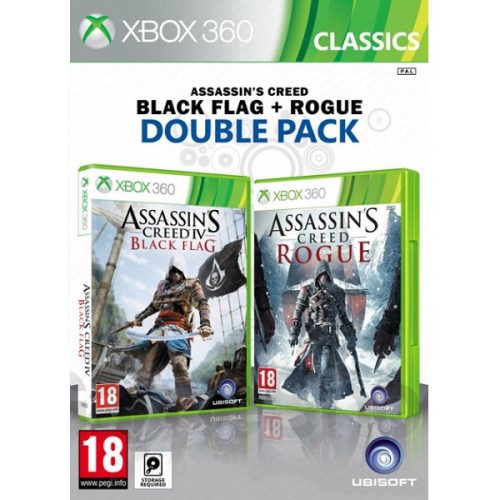 Assassins Creed IV (4) Black Flag + Assassins Creed Rogue Double Pack Xbox 360 (használt)