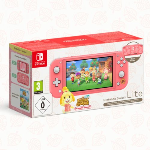 Nintendo Switch Lite - Coral + Animal Crossing New Horizons bundle (használt, 6 hónap jótállás)