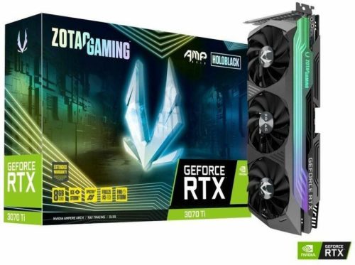 Zotac Geforce RTX 3070 Ti AMP HOLO 8GB 256bit GDDR6X videókártya (használt, tesztelt, 6 hó jótállás)