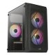 Aerocool CS-107-A-BK-v2 Mesh FRGB Window Black számítógépház